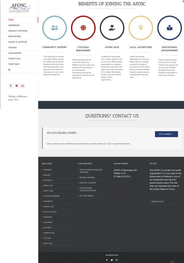 afoscdc.com screenshot Home page